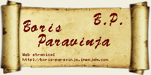 Boris Paravinja vizit kartica